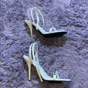 Top shop white strapped heels with spikes